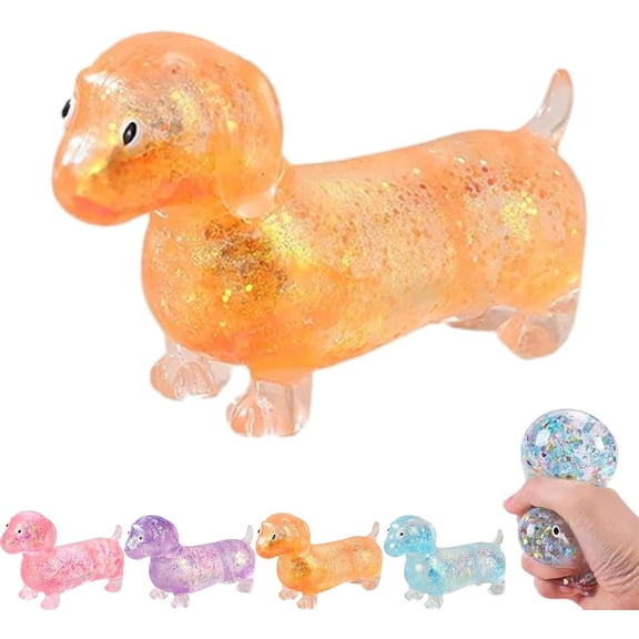 Stress relief ball toy, sparkling little dog toy (blue)(Q)