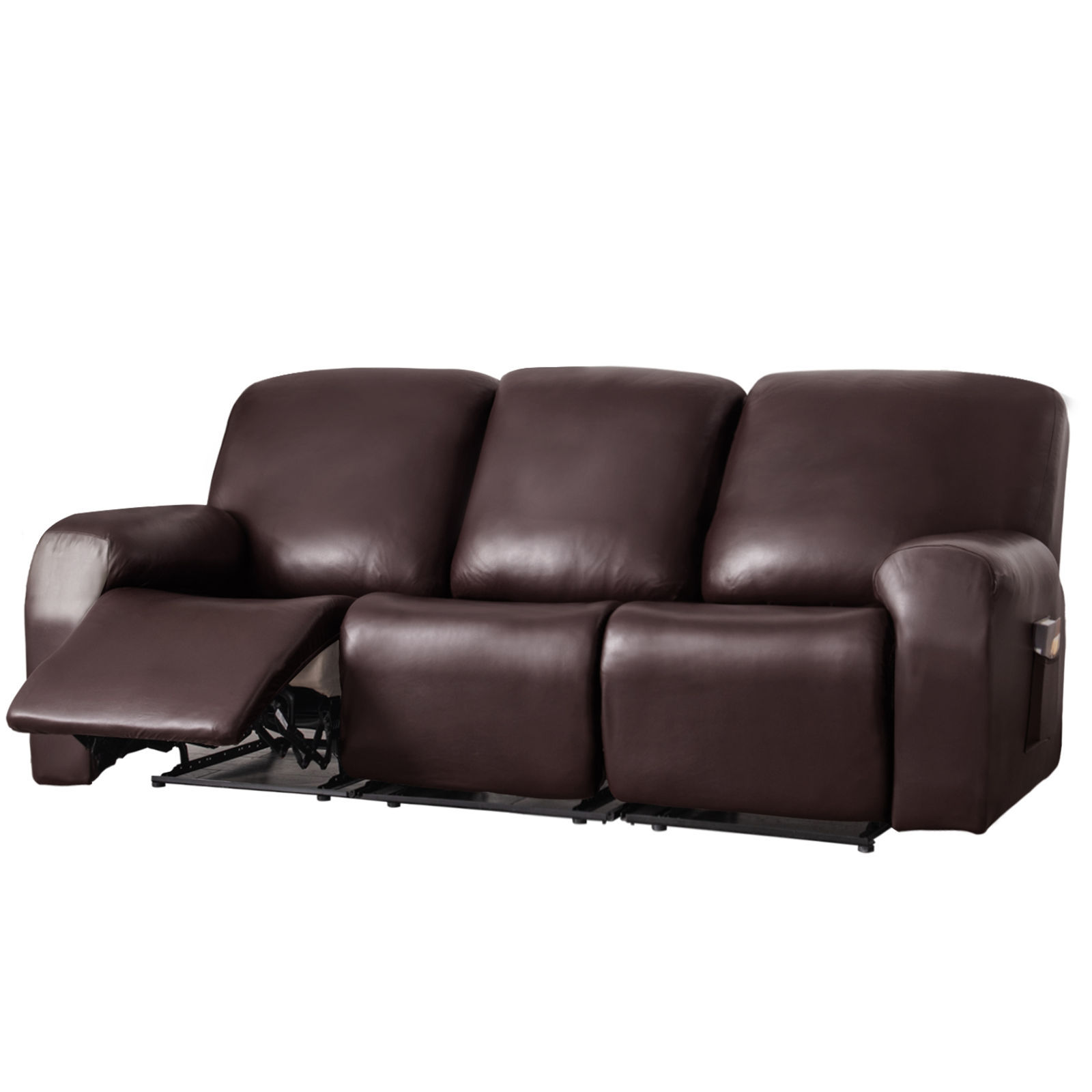 Stretch 1 2 3 Seater Recliner Sofa Slipcover, PU Leather Reclining