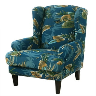 Jacquard Wingback Chair Covers, 2 Piece Stretch Chair Slipcovers Wing Chair  Covers Furniture Covers for Wingback Chairs 