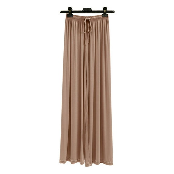 uublik Stretch Active Pants for Women Casual Drawstring Wide Leg Palazzo Pants Loose Comfy Trousers Pockets with Pockets Coffee