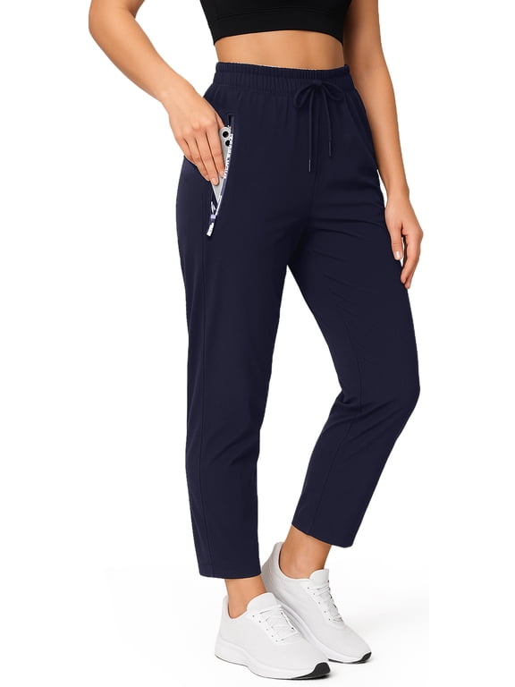 Stretch Active Pants for Women Over 50, Comfy Fit Quick Drying Lightweight Ice Silk Casual Pants