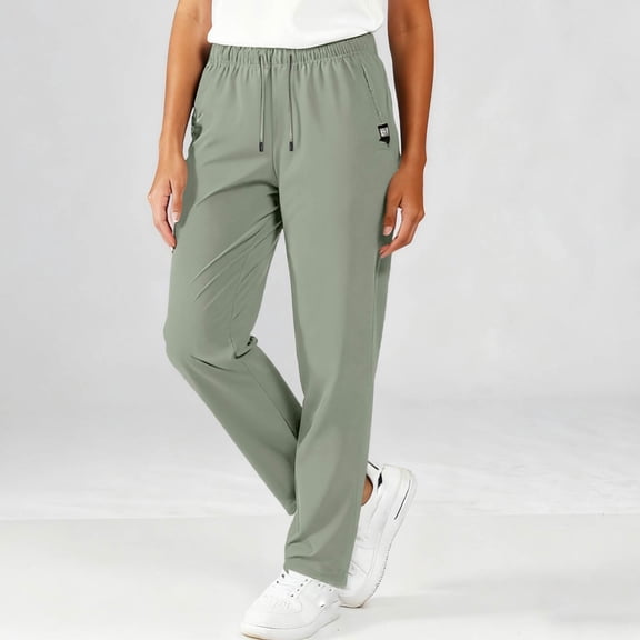 Stretch Active Pants for Women Stretch Active Quick Drying Pants Silm Fit Fast Dry Wrinkle-Resistant Breathable Army Green M
