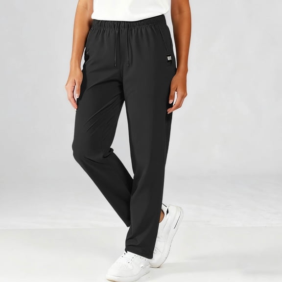 Stretch Active Pants for Women Stretch Active Quick Drying Pants Silm Fit Fast Dry Wrinkle-Resistant Breathable Black L