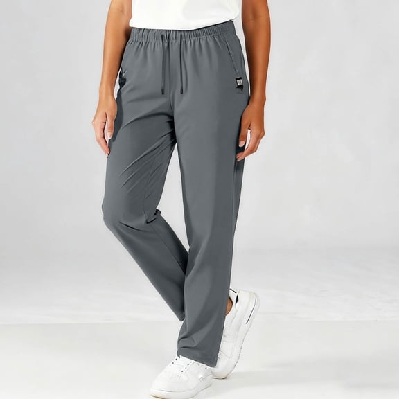 Stretch Active Pants for Women Stretch Active Quick Drying Pants Silm Fit Fast Dry Wrinkle-Resistant Breathable Dark Gray L