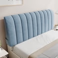 thumbnail image 1 of Stretch All-Inclusive Headboard Cover For Full Size Beds Thickened Anti-collision Headboard Slipcover Fleece Dustproof Protector Cover -blue-120CM, 1 of 5