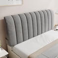 thumbnail image 1 of Stretch All-Inclusive Headboard Cover For Full Size Beds Thickened Anti-collision Headboard Slipcover Fleece Dustproof Protector Cover -gray-130CM, 1 of 5