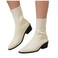 thumbnail image 1 of Stretch Ankle Boots for Women Pointed Toe Stacked Heel Knit Sock Booties Casual Dressu Fall Chelsea Boots, 1 of 7