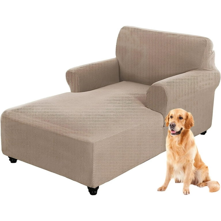 Stretch Arm Chaise Lounge Cover Slipcover Chaise Chair Slipcovers with Double Arm Soft Chaise Lounge Slipcover for Bedroom Living Room Machine