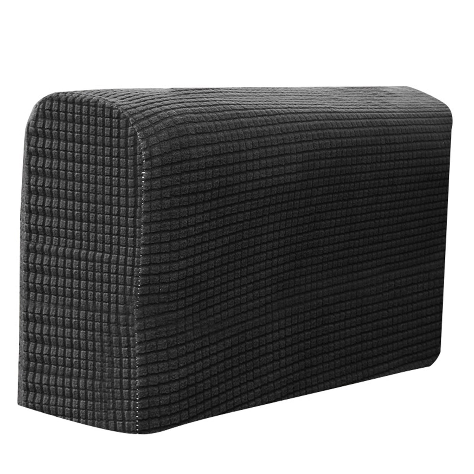Stretch Armrest Covers, Anti-Slip Couch Arm Cover Washable Armchair Slipcover for Recliner Sofa Sofa Arm Protector Furniture Protector for Pets-black-2 pcs