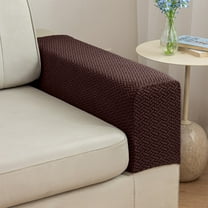 Stretch Armrest Covers for Chairs and Sofas Couch Arm Covers for Sofa Spandex Jacquard Armrest Cover Anti-Slip Furniture Protector Washable Armchair Slipcovers for Recliner （Brown）