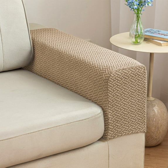 Stretch Armrest Covers Spandex Arm Covers for Chairs Couch Sofa Armchair Slipcovers for Recliner Sofa Decorations 1pcs (Coffee)