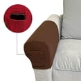 thumbnail image 1 of Stretch Armrest Covers with Pocket Anti-Slip Sofa Protector 2pcs Dark Coffee, 1 of 7
