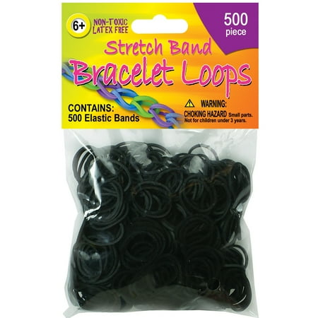 Stretch Band Bracelet Loops 500/Pkg-Black