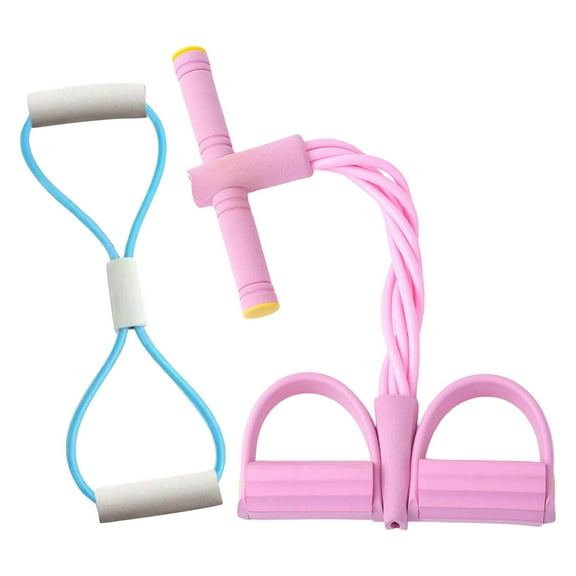 Stretch Bands for Exercise, 6-Tube Elastic Yoga Pedal Puller Resistance Band with Figure 8 Exercise Bands, Tension Rope Fitness Equipment, for Abdomen/Waist/Arm/Leg Stretching Slimming Training