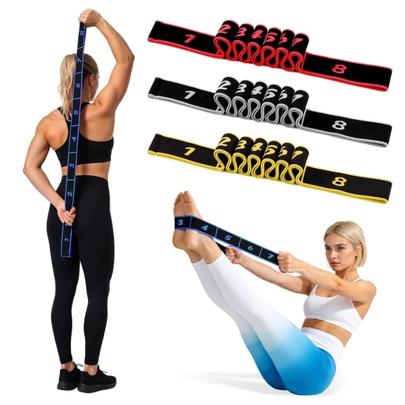 Stretch Bands For Exercise, Multifunction Tension Rope,8 Loops Elastic Exercise Bands,Adjustable Bands,For Full Body Stretching Shaping And Training