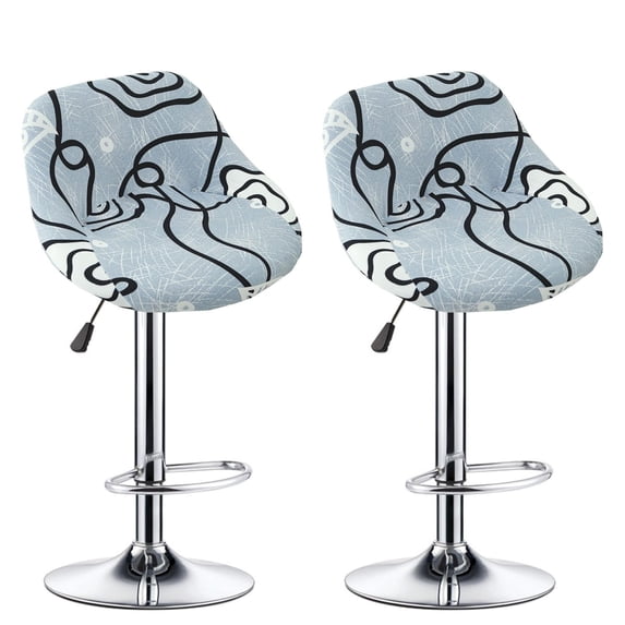 Stretch Bar Stool Chair Covers Set of 2 Pub Counter Short Back Chair Covers Kitchen