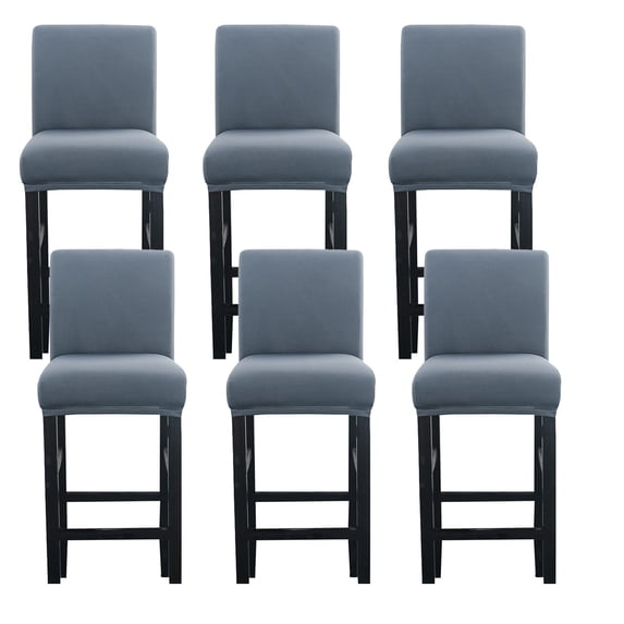 Stretch Bar Stool Cover, Pub Counter Stool Chair Slipcover Removable Washable Dining Chair Covers Spandex Dining Chair Covers With Elastic Bottom Furniture Protector-Dark gray-6
