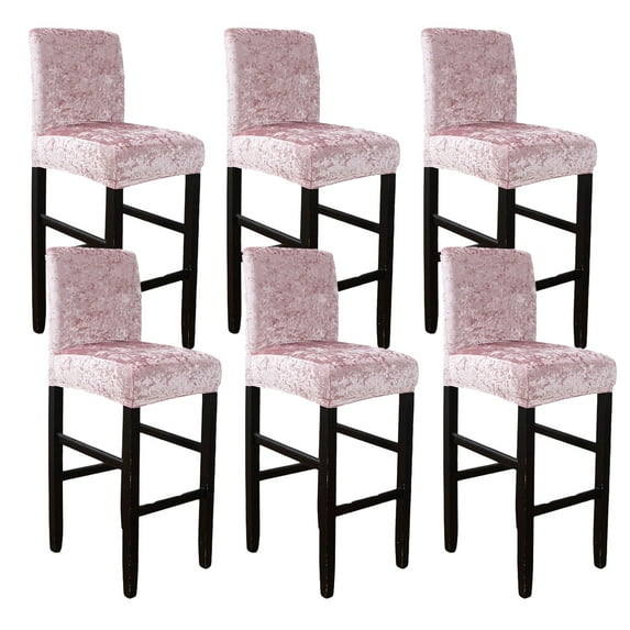 Stretch Bar Stool Cover, Velvet Pub Counter Stool Chair Slipcover Soft Dining Chair Covers Removable Washable