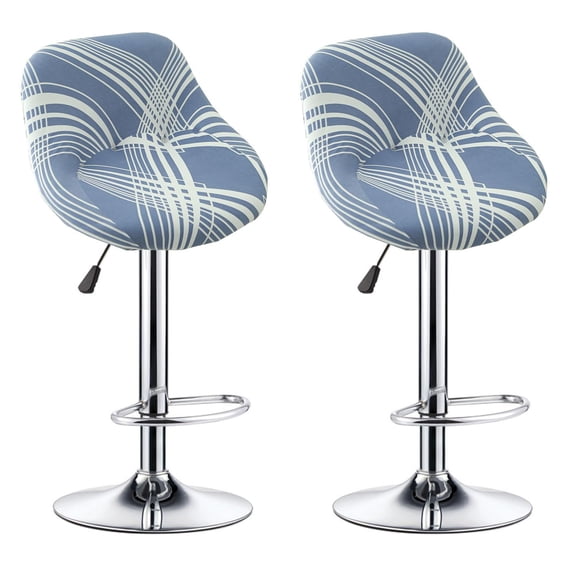 Stretch Bar Stool Covers Set of 2, Elastic Short Back Pub Counter Slipcovers, Washable Seat Protectors for Kitchen & Home Bar