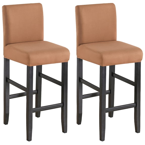 Stretch Bar Stool Covers, Soft Barstool Slipcover Elastic Spandex Furniture Chair Seat Cover with Elastic Bottom Dining Chair Covers Machine Washable for Living Room-Purple-Set of 2
