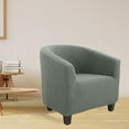 thumbnail image 1 of Stretch Barrel Chair Slipcover | Printed Tub Armchair Cover | Soft Spandex Furniture Protector | Removable Washable Club Chair Cover for Living Room | Gray, Light Green, Navy, 1 of 7