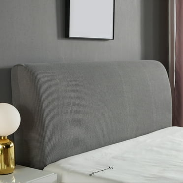 Stretch Bed Headboard Slipcover,Thick Fabric Solid Color Dustproof Bed Head Protector Cover, Washable Anti-Dirty Headboard Protector(Gray, 47")