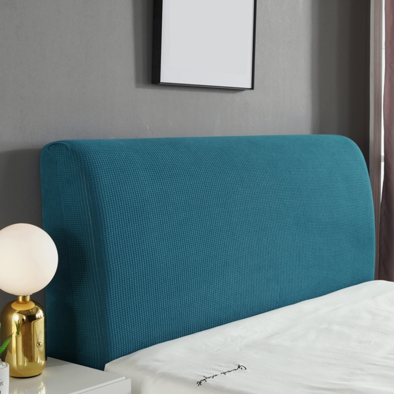 Stretch Bed Headboard Slipcover,Thick Fabric Solid Color Dustproof Bed