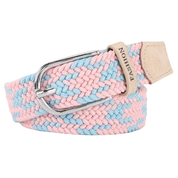 Stretch Belt, Elastic Belts Braided Fabric Belt Colorful Woven Belts for teenagers, boys, girls, women, students,Light blue