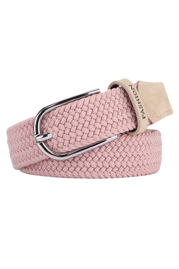 Stretch Belt, Elastic Belts Braided Fabric Belt Colorful Woven Belts for teenagers, boys, girls, women, students,Pink