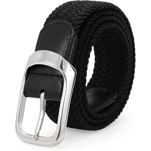 Stretch Belt for Men, Men Elastic Woven Braided Belt 1 3/8 Casual Belt Golf Belt for Jeans Pants
