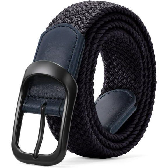 Stretch Belt for Men, Men Elastic Woven Braided Belt 1 3/8 Casual Belt Golf Belt for Jeans Pants