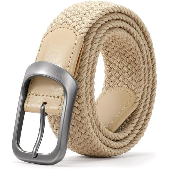 Stretch Belt for Men, Men Elastic Woven Braided Belt 1 3/8 Casual Belt Golf Belt for Jeans Pants