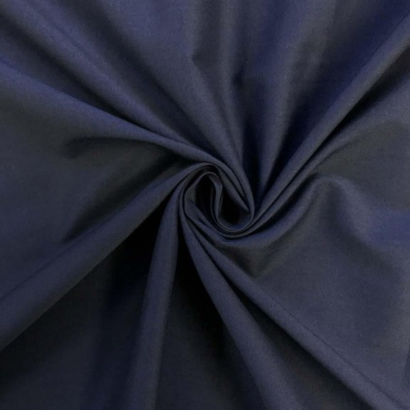 Stretch Broadcloth Fabric Cotton Polyester Premium Apparel Quilting 59" Wide Sold By the Yard Wholesale (Navy Blue)