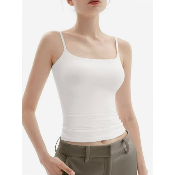 Stretch Camisole Tank Tops for Women - Spaghetti Strap Undershirt Cami Fits Women