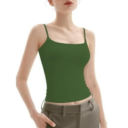 Cami Tops for Women Wide Strap Square Neck Side Slit Tank