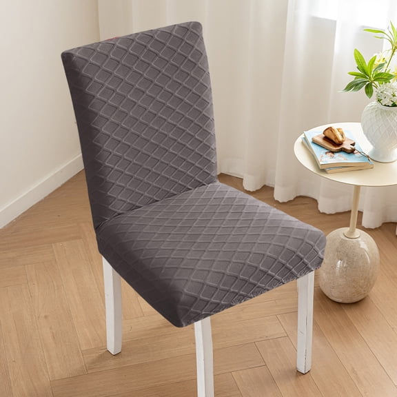 Stretch Chair Cover for Dining Room, Elastic Slipcover for Kitchen Seats, Washable Spandex Fabric, Elegant Protection & Decor for Home & Restaurant Dark Gray