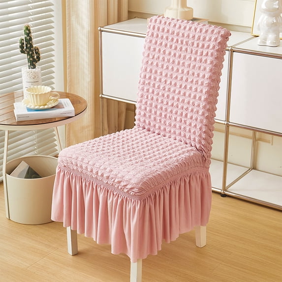 Stretch Chair Cover for Dining Room, Removable Washable Jacquard Velvet Seat Protector for Home Kitchen Office