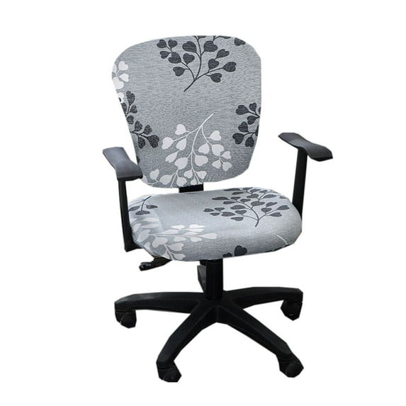 Stretch Chair Covers Office,Printed Computer Split Chair Slipcovers Removable Washable Universal Spandex Fashion Rotating Chair Protector-P