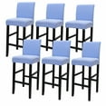 thumbnail image 1 of Stretch Chair Covers Pub Counter Stool Covers Reusable Removable Washable Height Bar Stool Cover Anti-Dust Jacquard Chair Protector Cover for Kitchen Dining Room Cafe-6 Pcs-light blue, 1 of 8