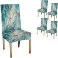 Stretch Chair Covers Set of 4 Eastern Technique Contemporary Art Golden