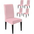 thumbnail image 1 of Stretch Chair Covers Set of 4, Pure Color Pink Universal Fit Elastic Decorative Dining Chairs Slipcovers for Wedding, Banquet, Monochrome, 1 of 6