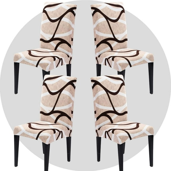Stretch Chair Covers Slipcovers Set of 4 Printed Stretchable Dining Chair Slipcover Washable Removable for Kitchen,Hotel,Restaurant