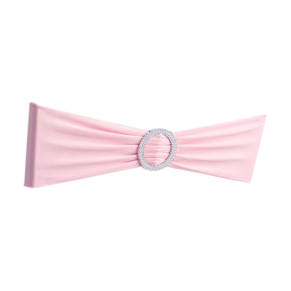 Stretch Chair Sashes and Bows for Wedding Decorations, Universal Elastic Spandex Chair Cover Bands with Rhinestone Buckle Bowknot, Banquet Party Ceremony Reception Chair Ties