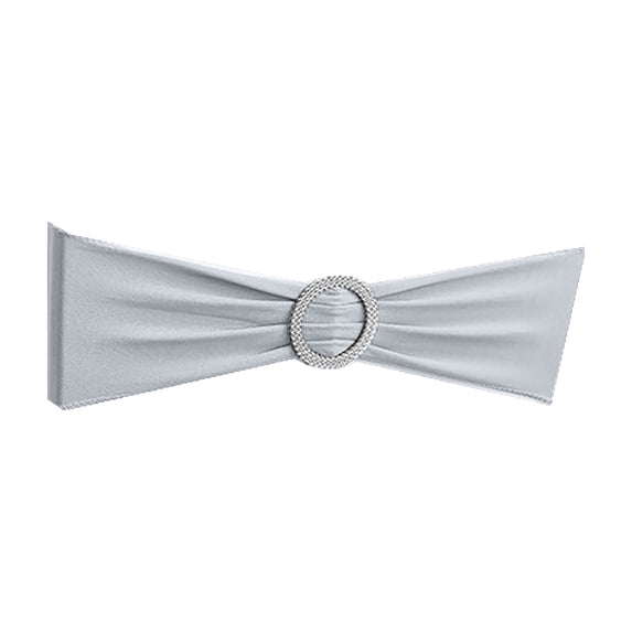 Stretch Chair Sashes and Bows for Wedding Decorations, Universal Elastic Spandex Chair Cover Bands with Rhinestone Buckle Bowknot, Banquet Party Ceremony Reception Chair Ties