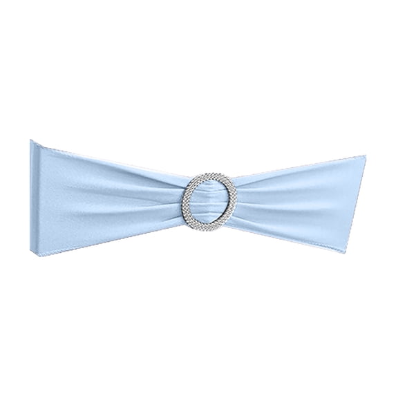 Stretch Chair Sashes and Bows for Wedding Decorations, Universal Elastic Spandex Chair Cover Bands with Rhinestone Buckle Bowknot, Banquet Party Ceremony Reception Chair Ties