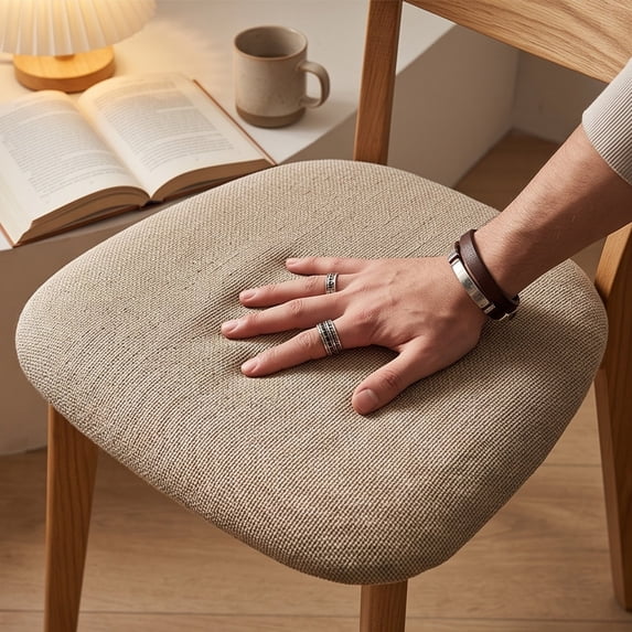 Stretch Chair Seat Cover 18-22 Inch with High Elastic Hem and Breathable Polyester Fabric, Wear Resistant Slipcover for Dining Office Chair Protection
