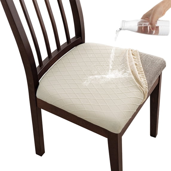 Stretch Chair Seat Covers 2 PCS, Removable Washable Dining Room Chair Covers Anti-Dust Seat Cushion Slipcovers