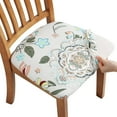 thumbnail image 1 of Stretch Chair Seat Covers Set of 4, Removable Washable Dining Chair Covers Anti-Dust Dining Room Chair Protector Cover Seat Cushion Slipcovers (4, Flower-Cyan), 1 of 6