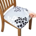 thumbnail image 1 of Stretch Chair Seat Covers Set of 4, Removable Washable Anti-Dust Dining Room Protector Cover Chair Seat Cushion Slipcovers (4, Gray-Black), 1 of 6
