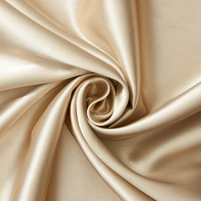 Stretch Charmeuse Satin Polyester Fabric for Wedding Dress by The Yard  (Champagne) 
